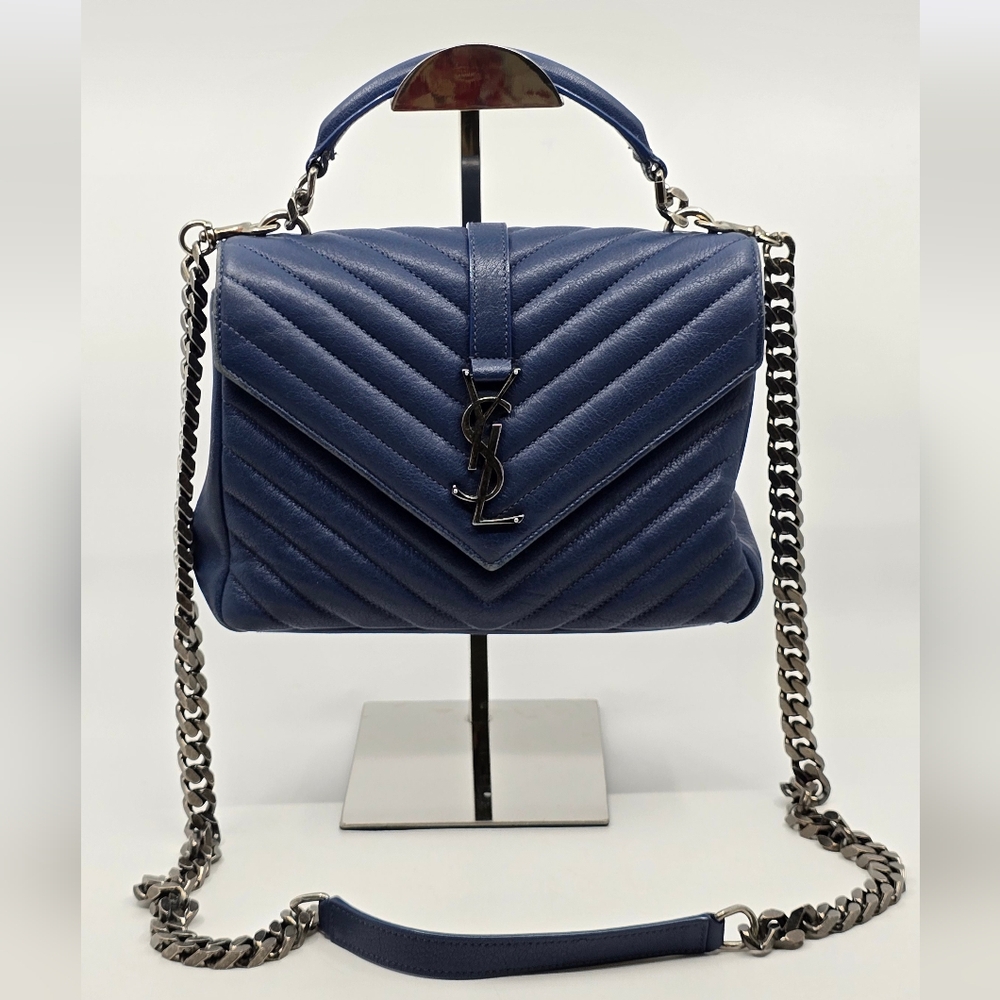 YSL College Medium Chevron Quilted Crossbody Bag